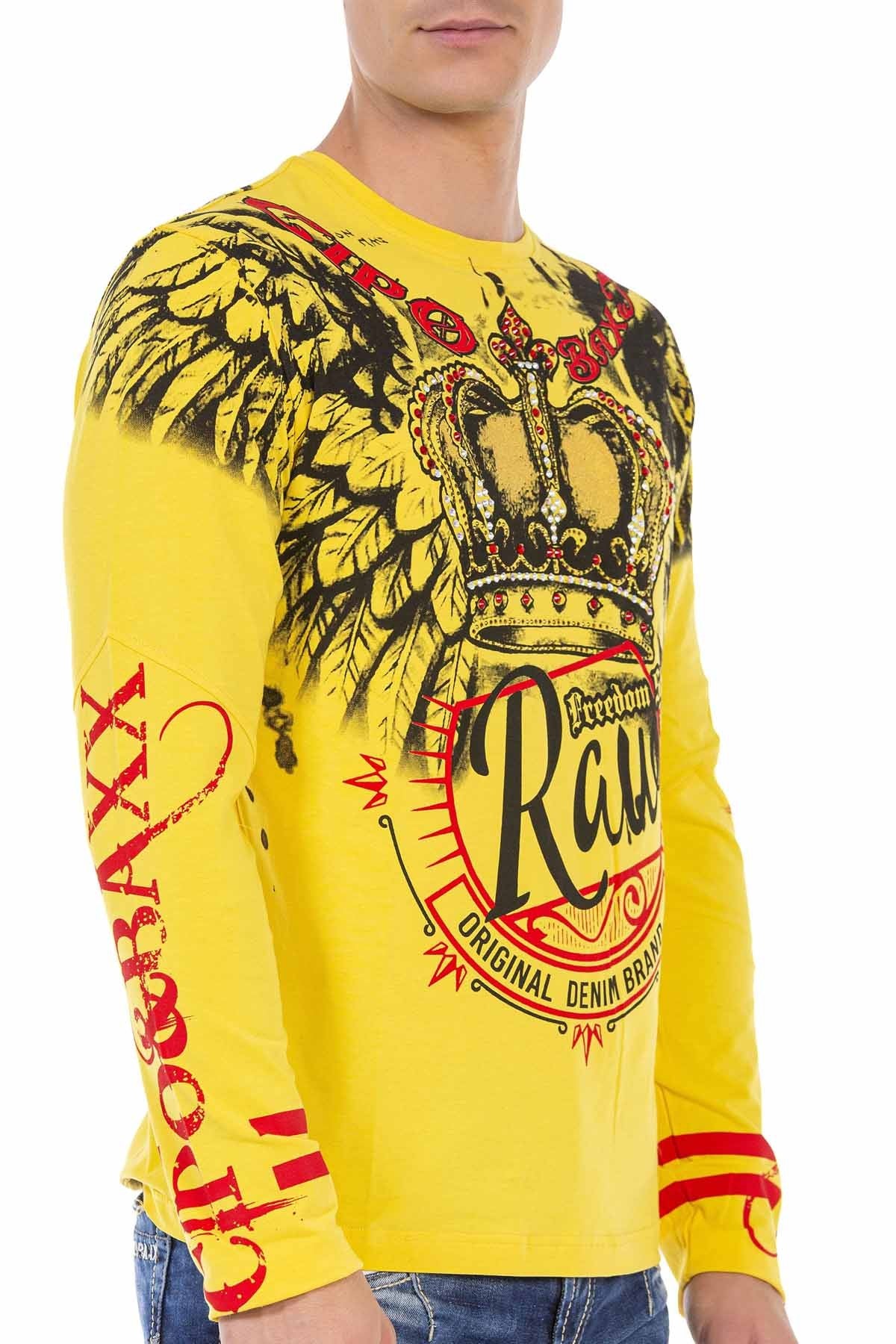 CL451 Taşlı Baskılı Men Sweatshirt