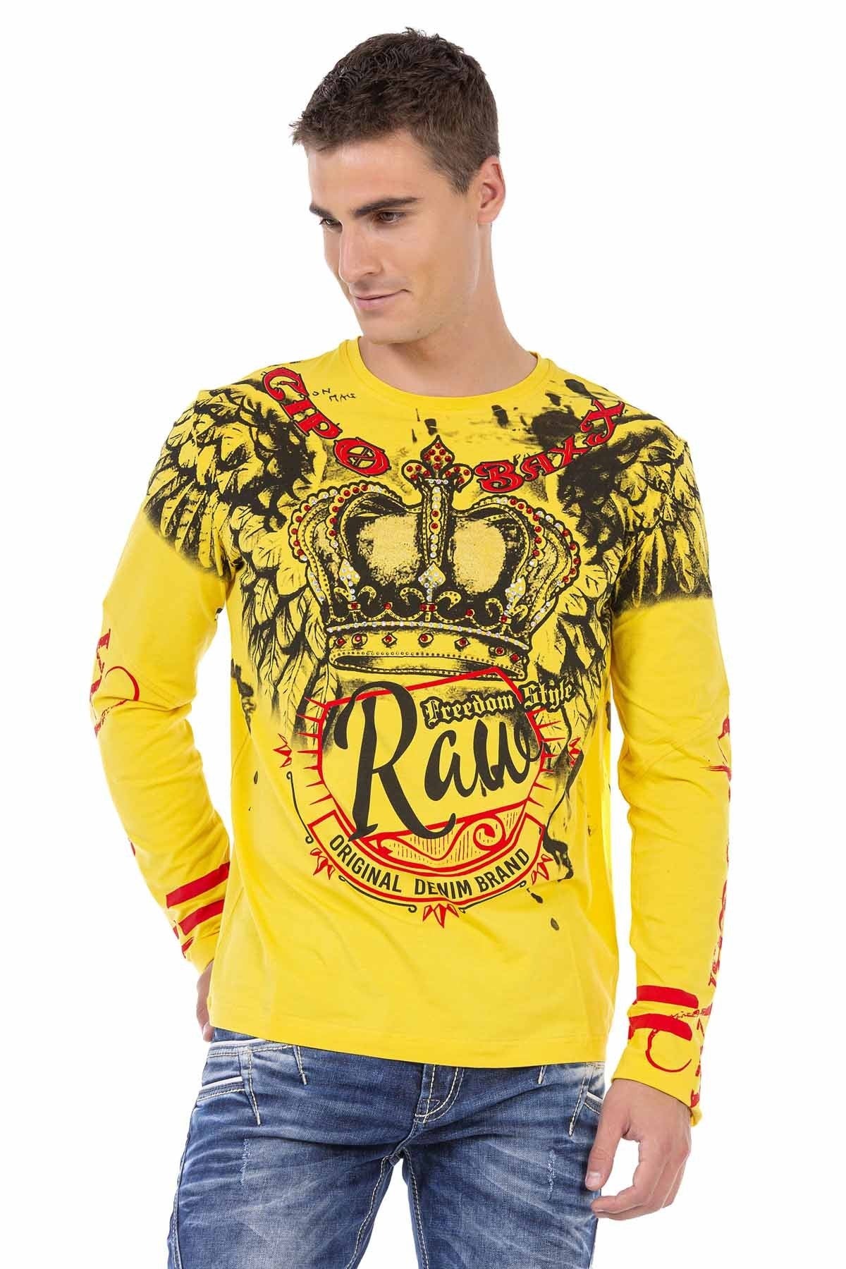 CL451 Taşlı Baskılı Men Sweatshirt