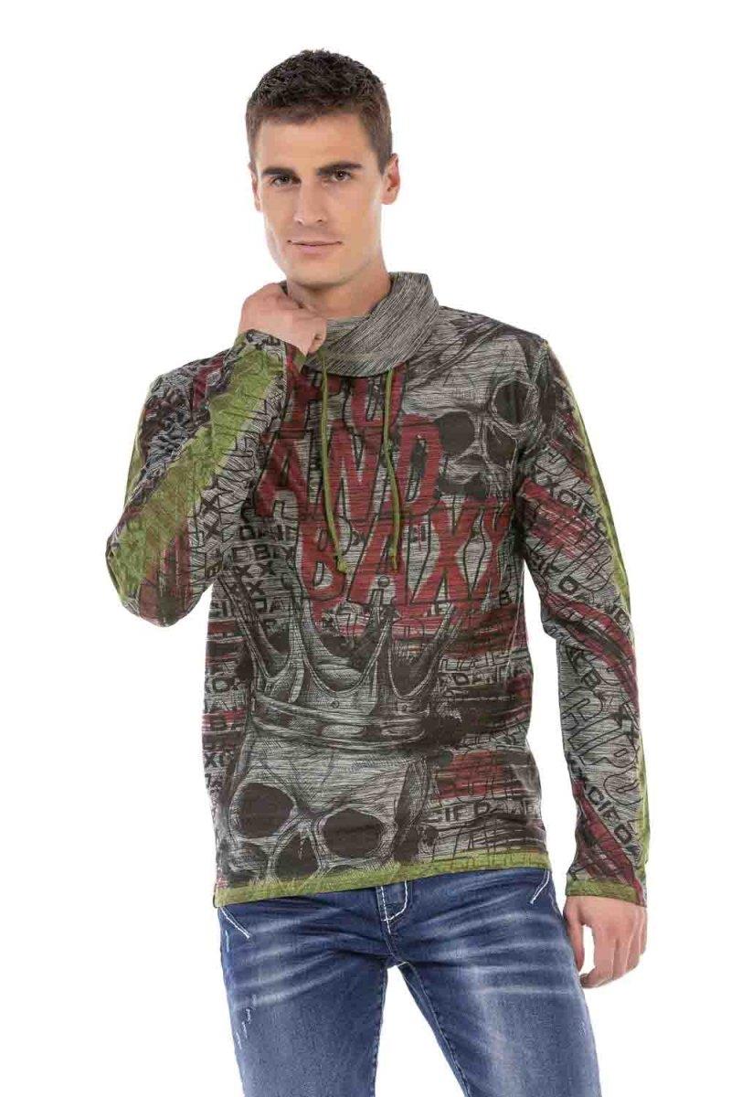CL468 Şal Yaka Desenli Sweatshirt