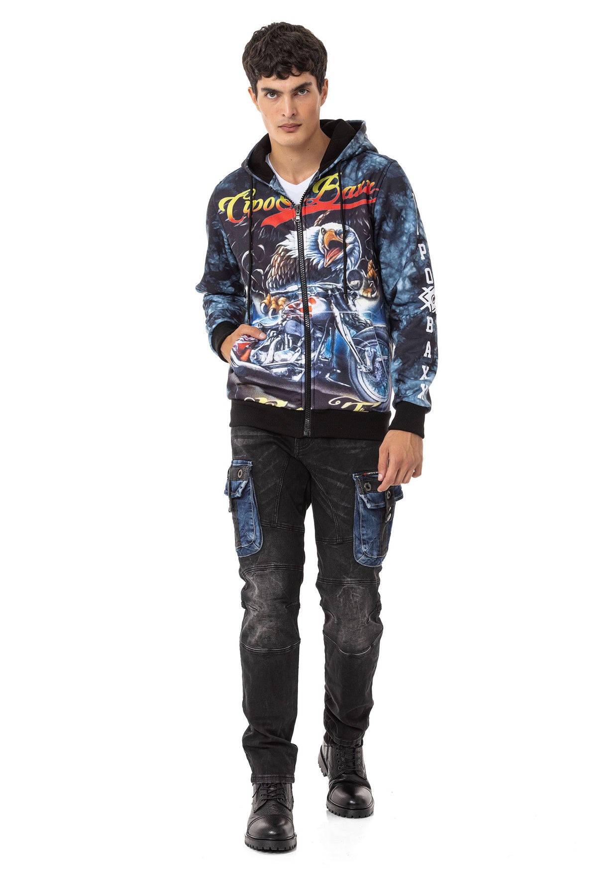CL551–Men’s Bold Graphic Hooded Sweatshirt