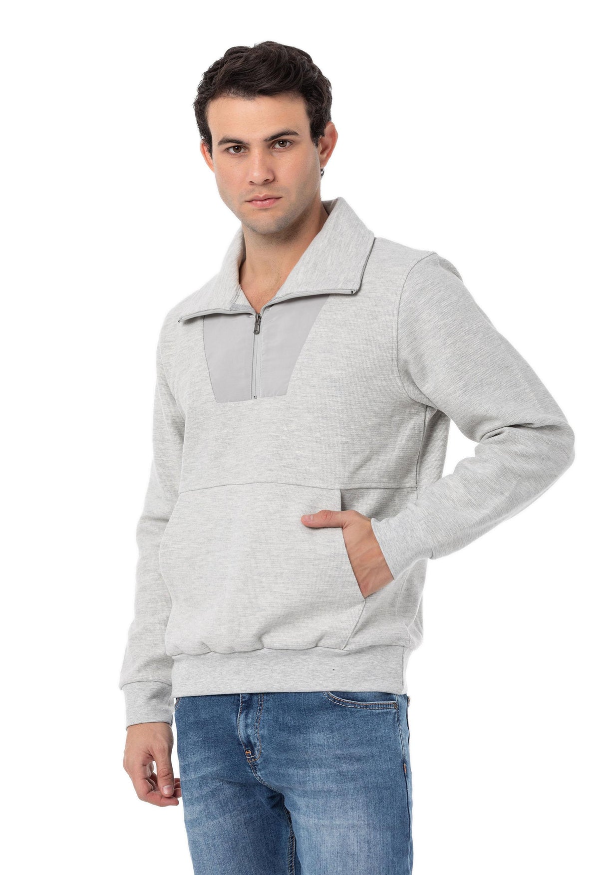 CL555 Erkek Basic Zip Hoodie