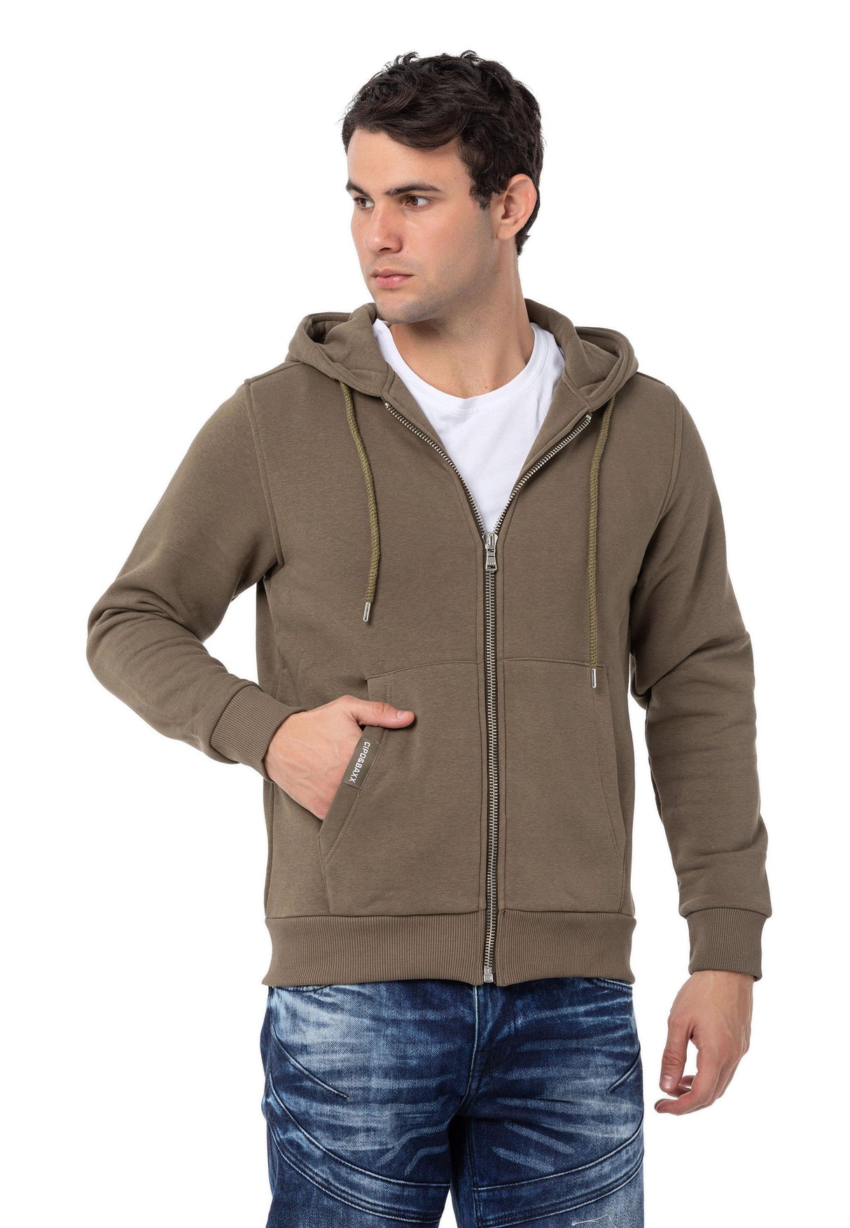 CL556 Erkek Basic Zip Sweatshirt