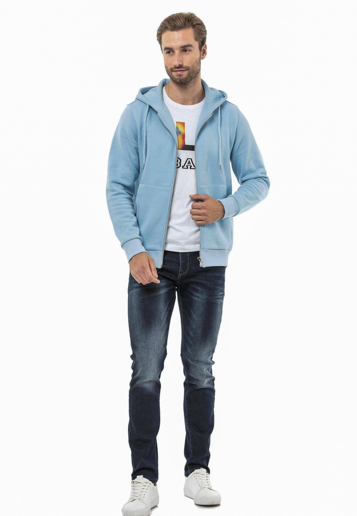 CL556 Erkek Basic Zip Sweatshirt
