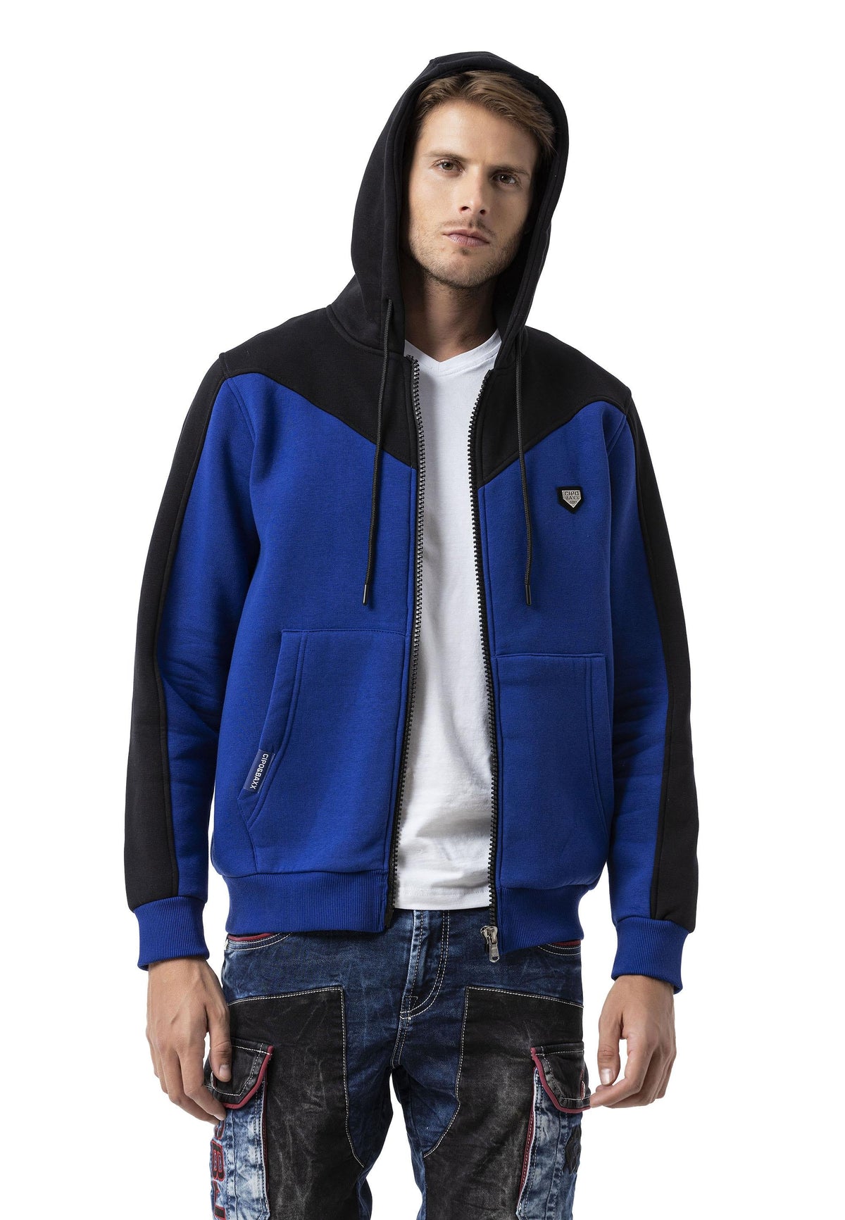 Erkek Kapişonlu Renk Geçişli Sweatshirt CL580