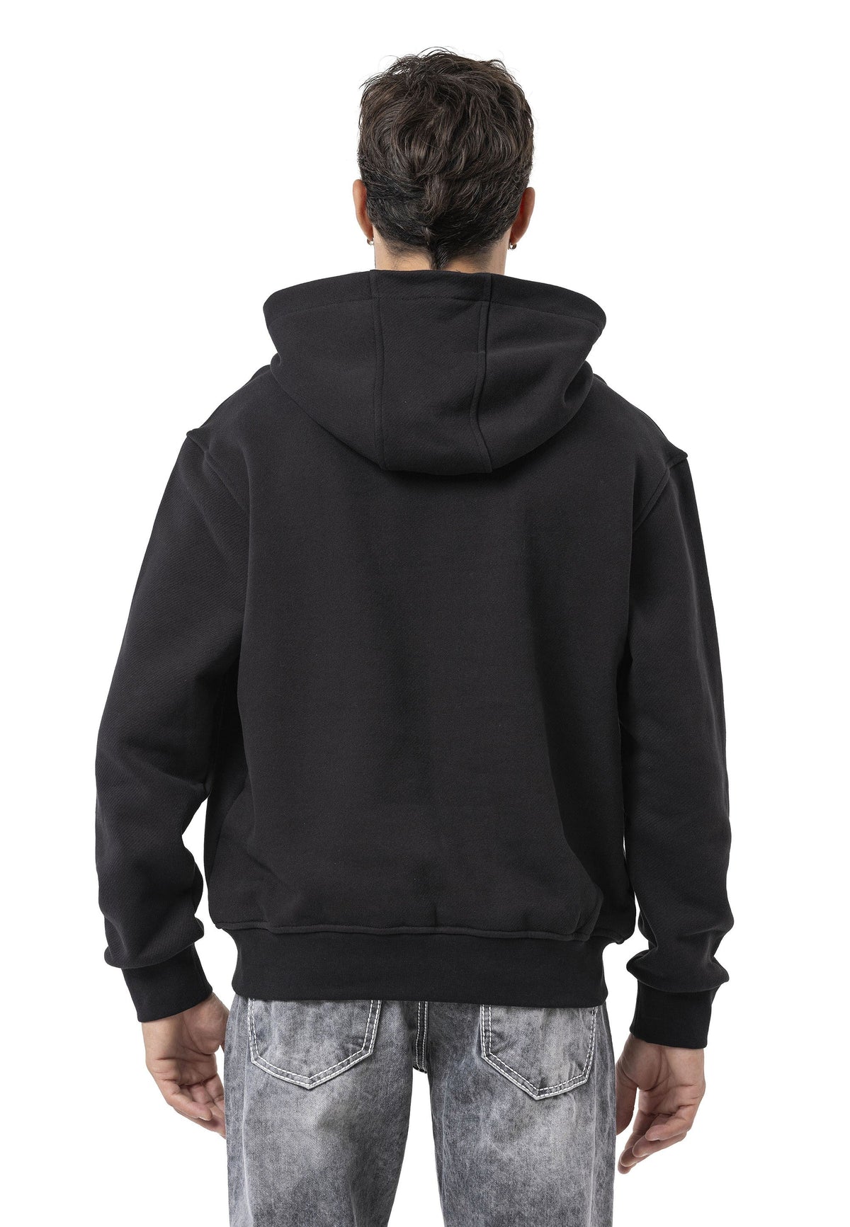 Erkek Kapüşonlu Sweatshirt Siyah Regular Fit CL601