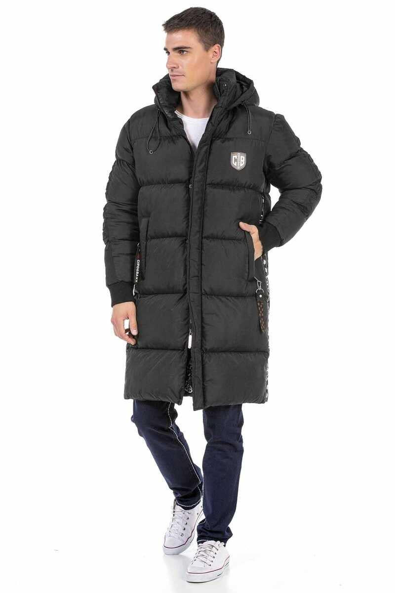 CM195 İç Astarı Desenli Uzun Şişme Mont