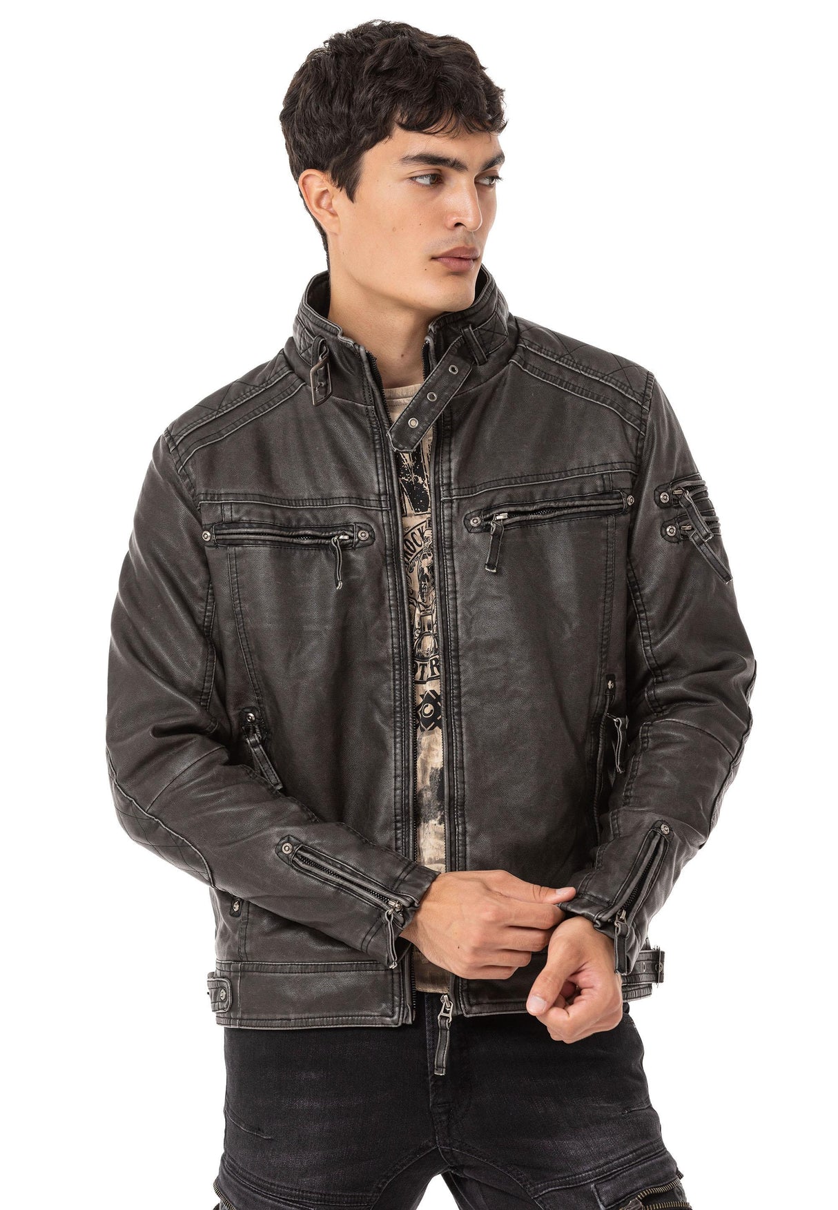CM223 Titanforce Rebel Leather Men Jacket