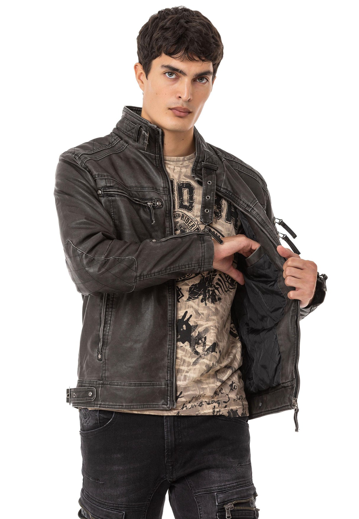CM223 Titanforce Rebel Leather Men Jacket