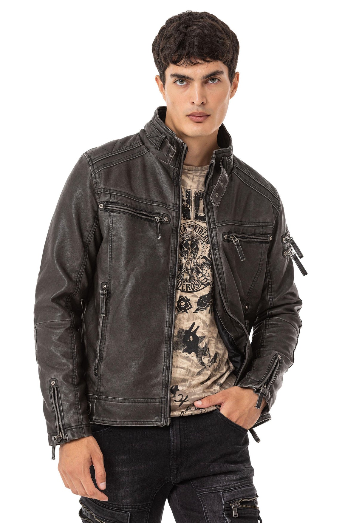 CM223 Titanforce Rebel Leather Men Jacket
