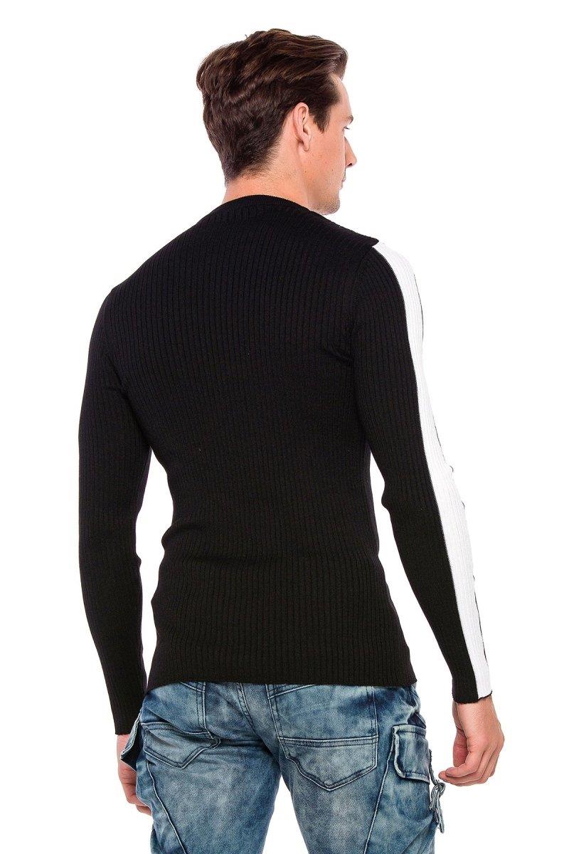 CP194 Kolu Şeritli Triko Kazak