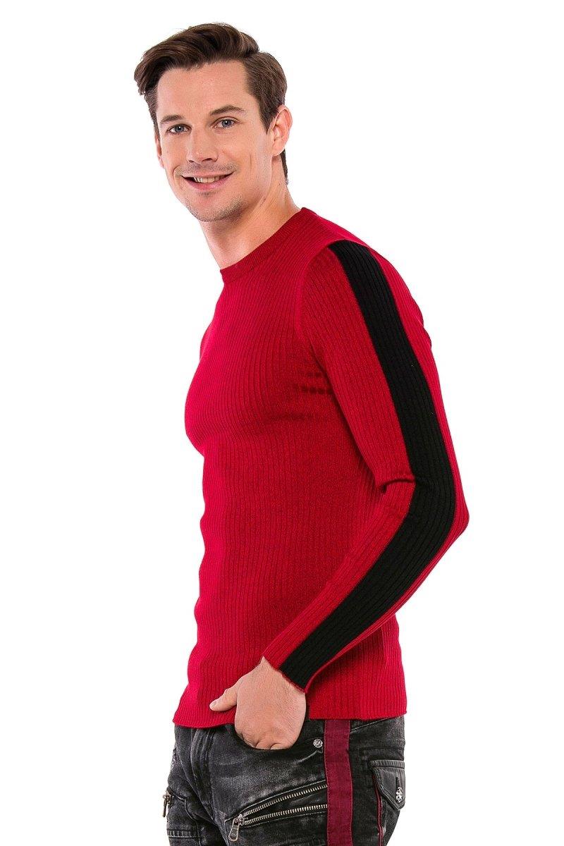 CP194 Kolu Şeritli Triko Kazak