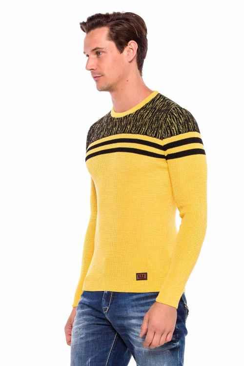 CP199 Omuz Desenli Enine Çizgi Triko Kazak