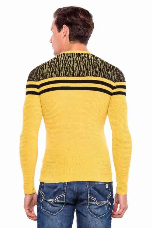 CP199 Omuz Desenli Enine Çizgi Triko Kazak