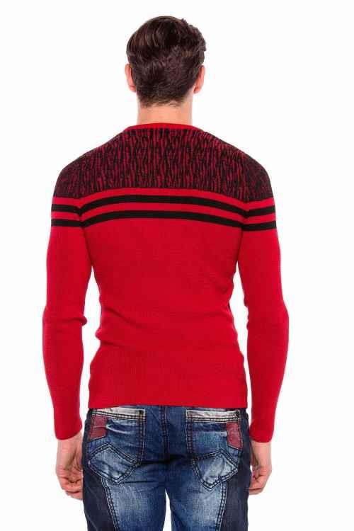 CP199 Omuz Desenli Enine Çizgi Triko Kazak