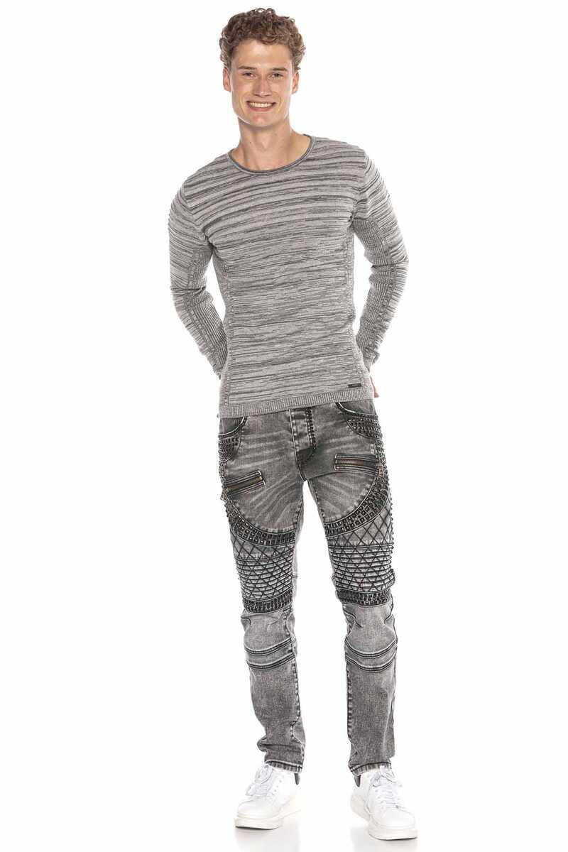 CP223 Bisiklet Yaka Slim Fit Erkek Kazak