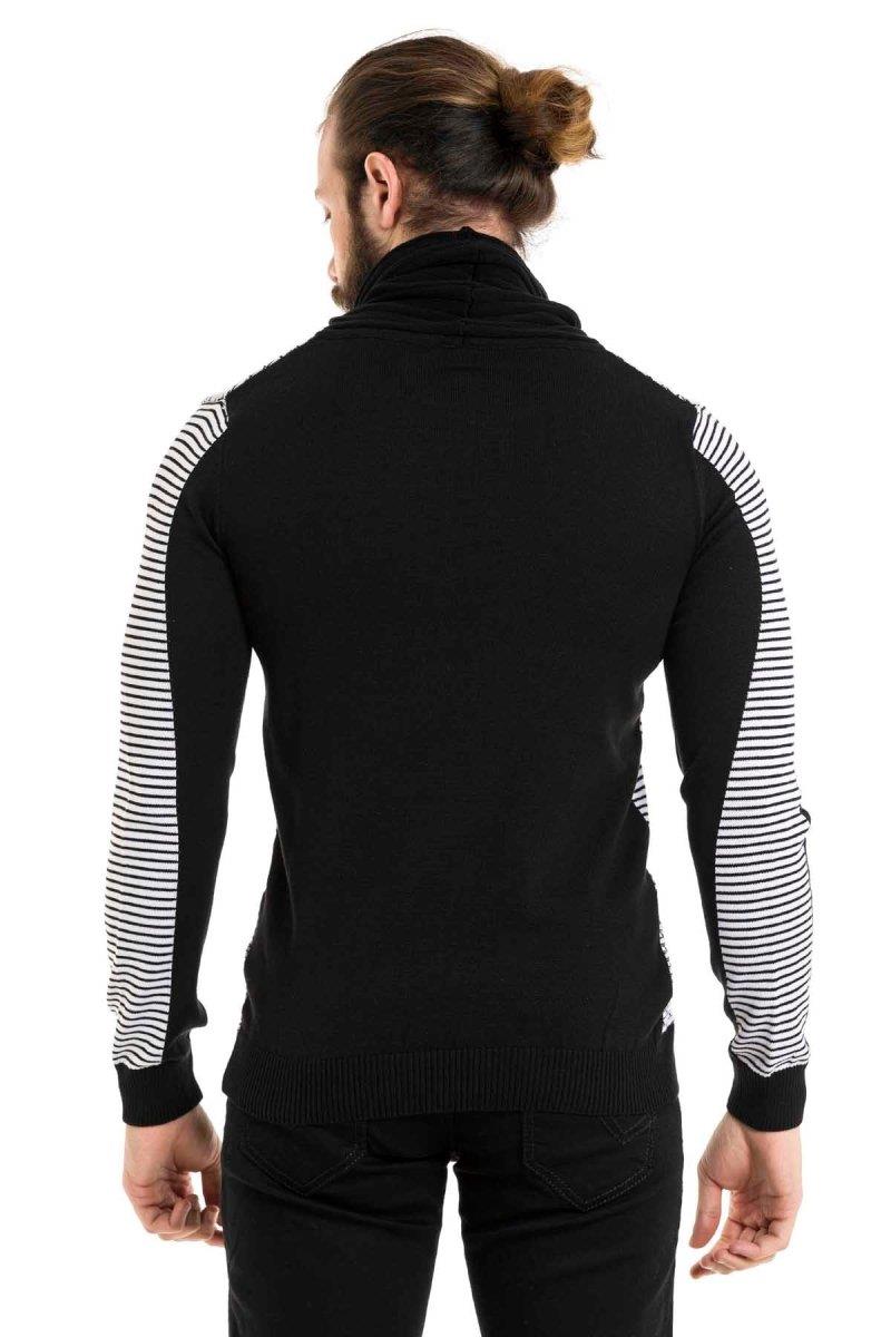 CP264 Şal Yaka Desenli Kazak