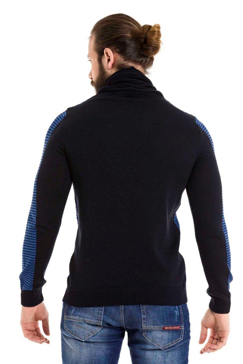 CP264 Şal Yaka Desenli Kazak