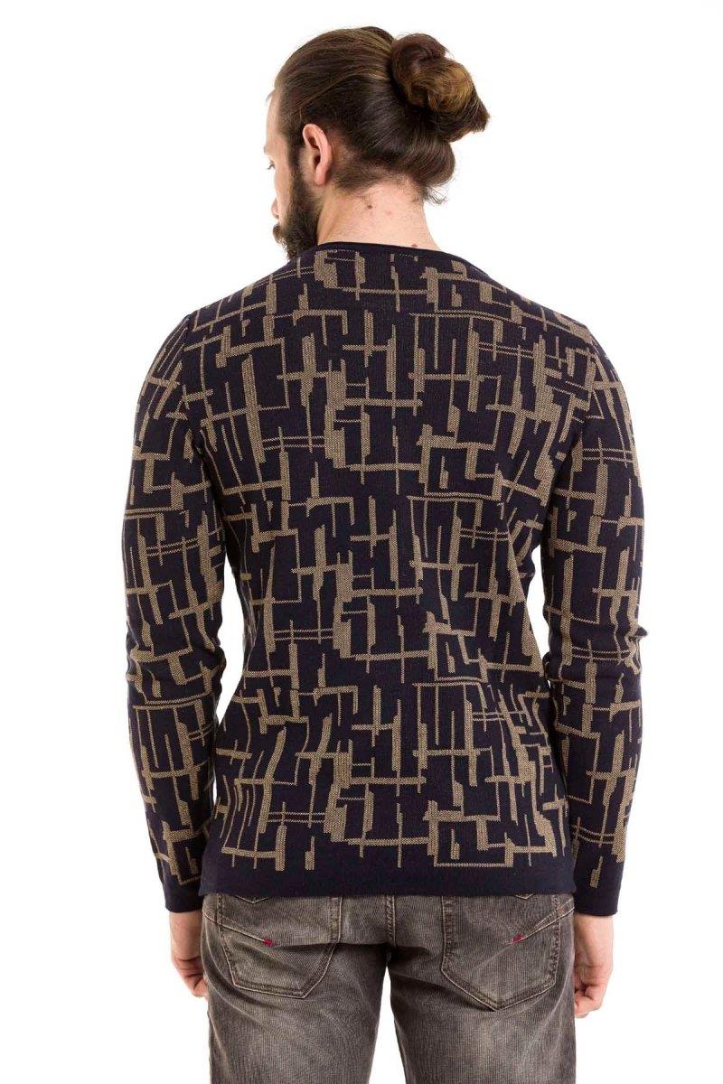 CP277 Yuvarlak Yaka Desenli Kazak