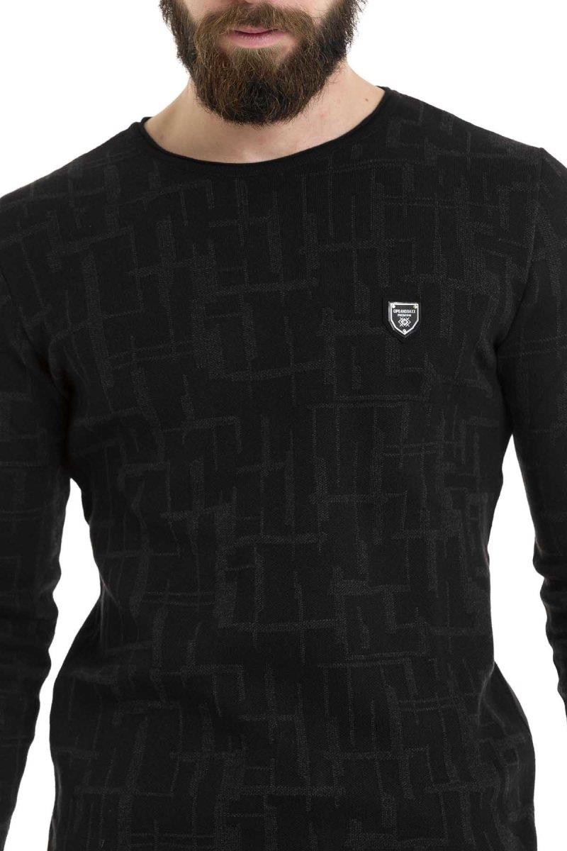 CP277 Yuvarlak Yaka Desenli Kazak