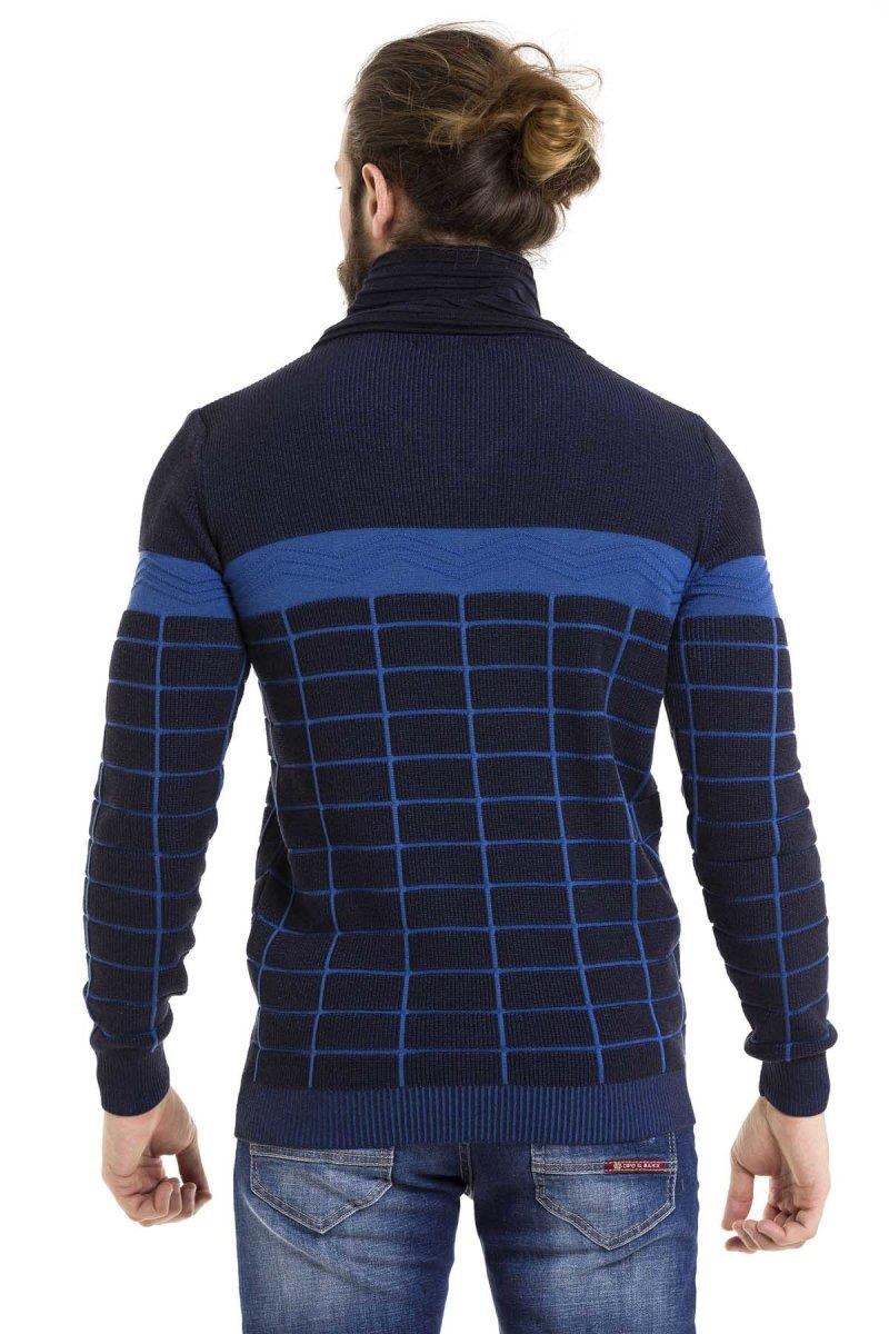 CP279 Şal Yaka Desenli Kazak