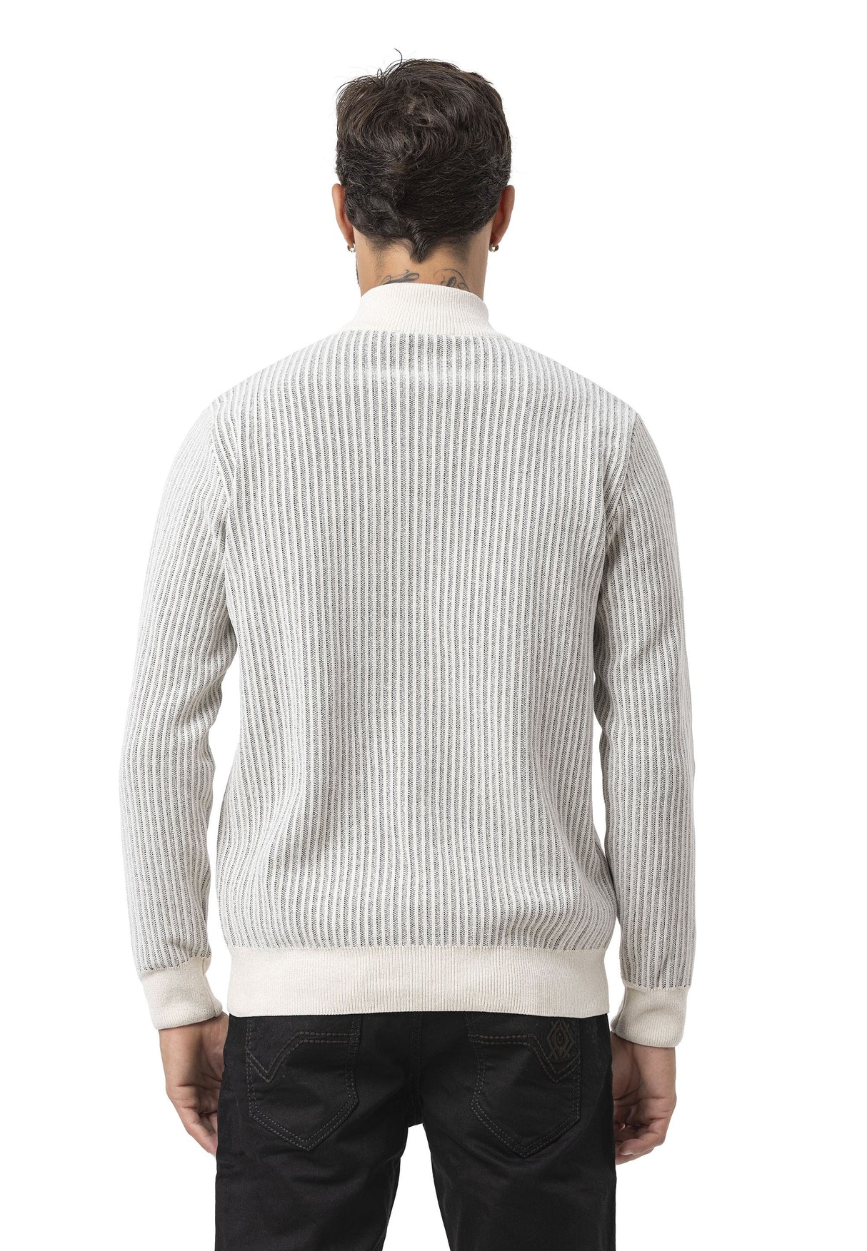 CP286 Erkek Fermuarlı Triko Kazak