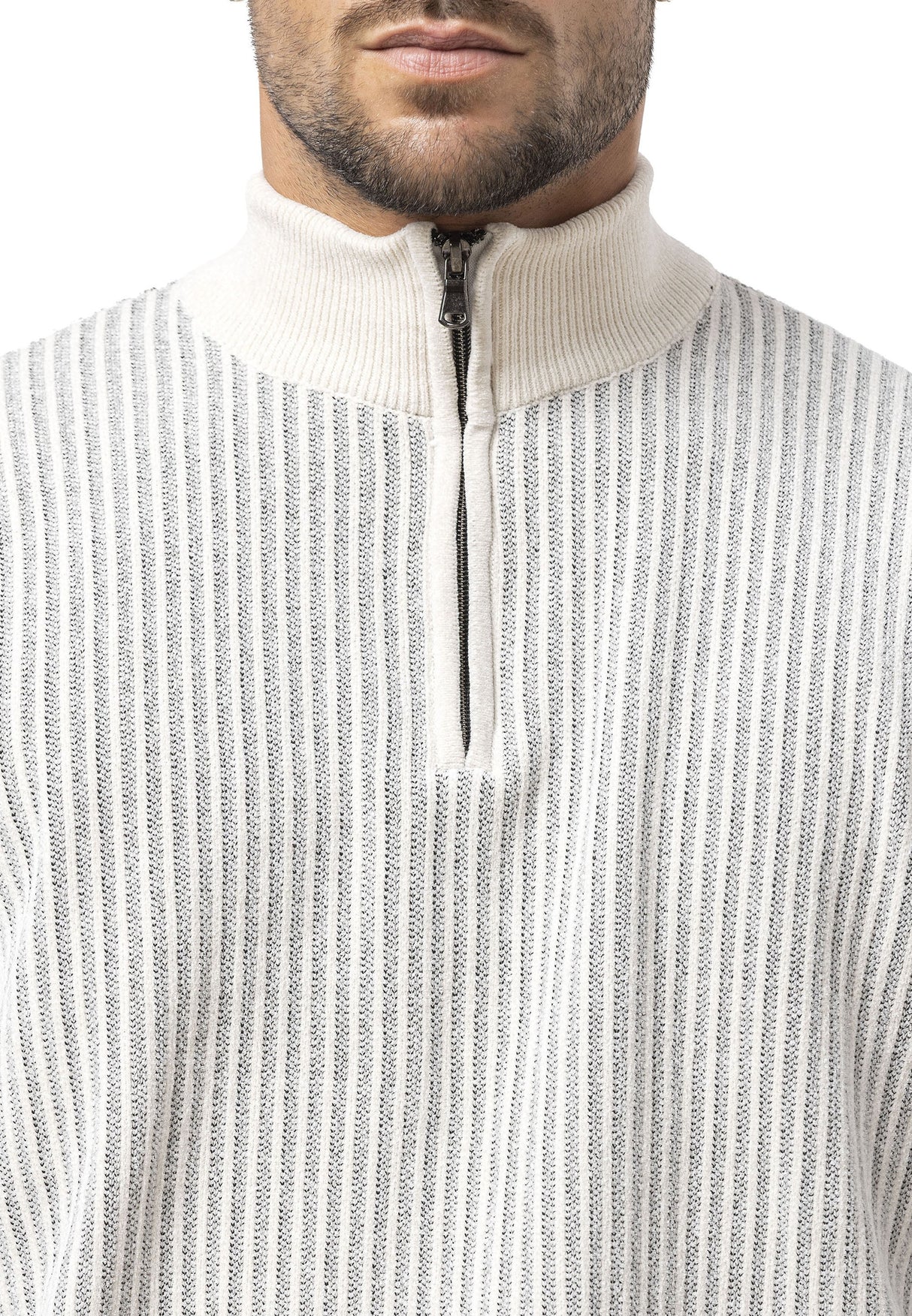 CP286 Erkek Fermuarlı Triko Kazak