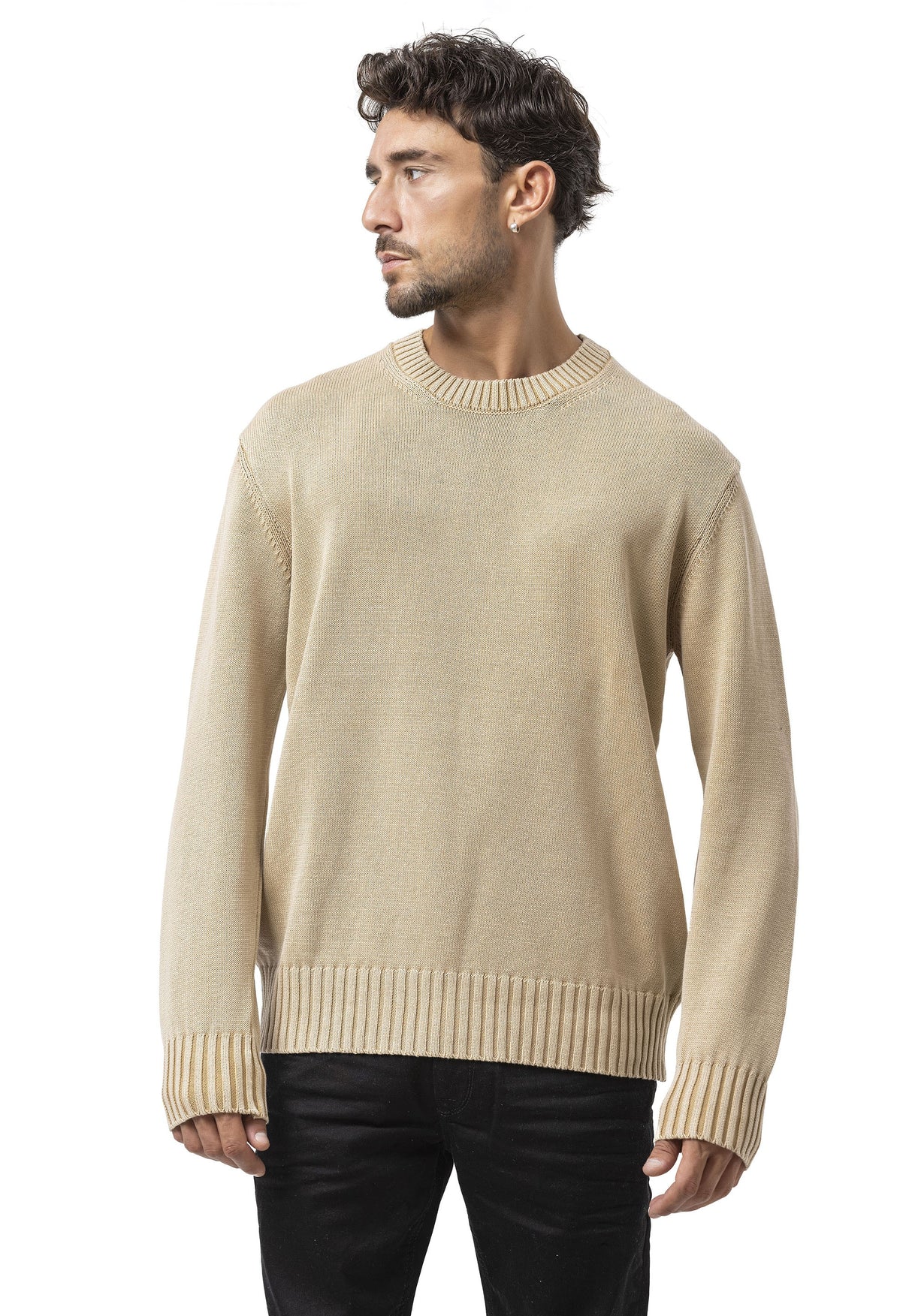 CP289 Erkek yuvarlak yakalı pamuklu örme kazak