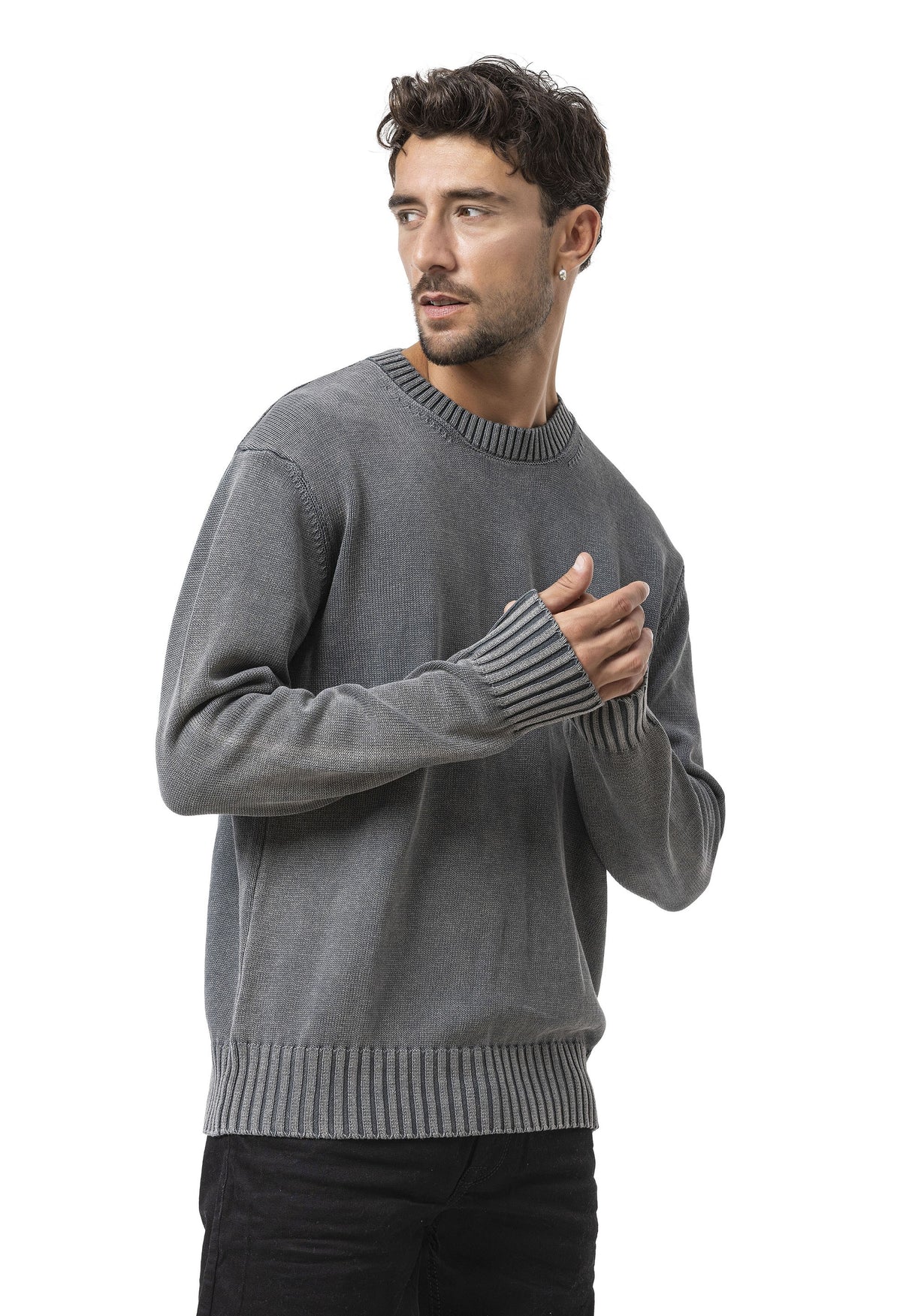 CP289 Erkek yuvarlak yakalı pamuklu örme kazak