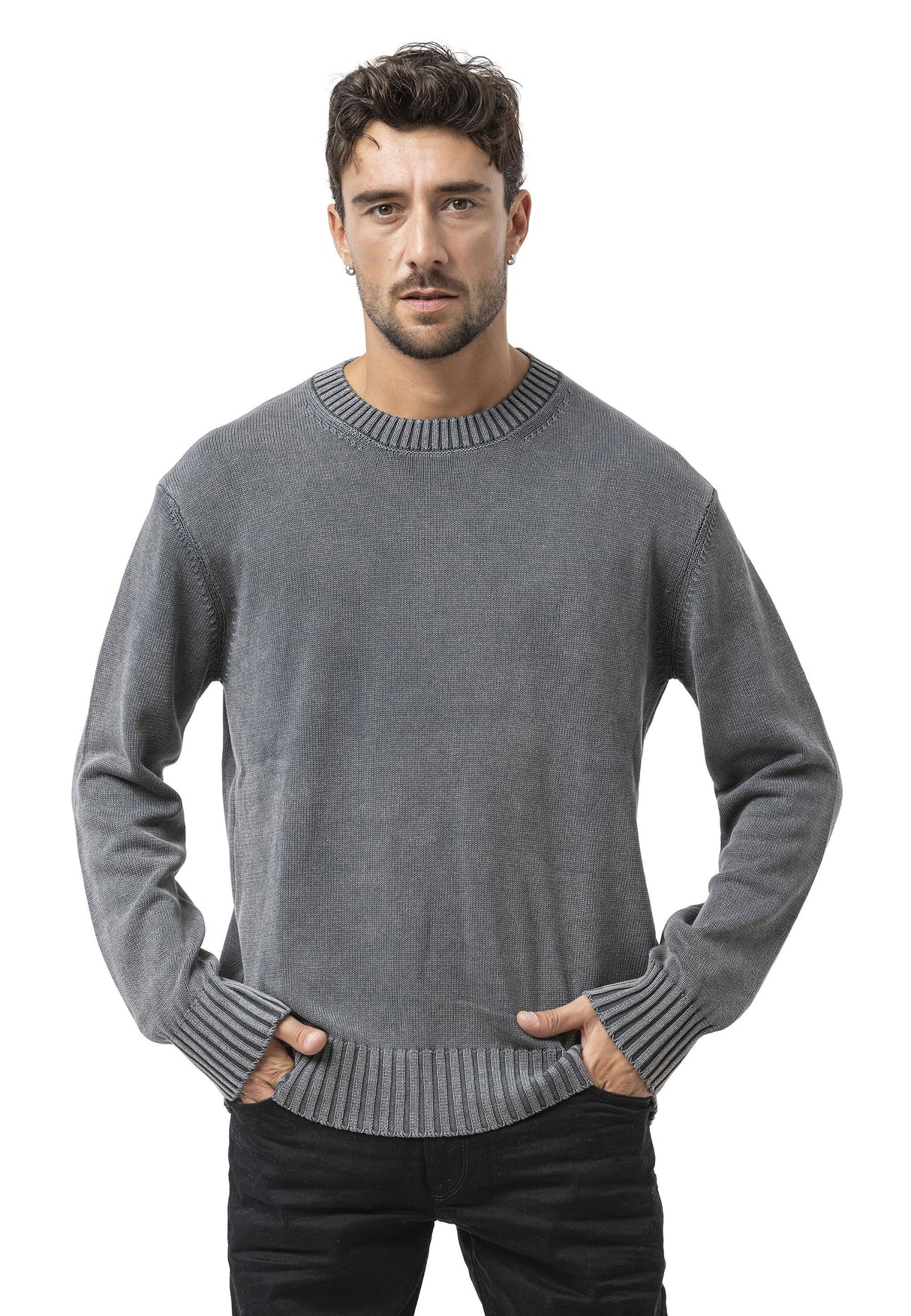 CP289 Erkek yuvarlak yakalı pamuklu örme kazak