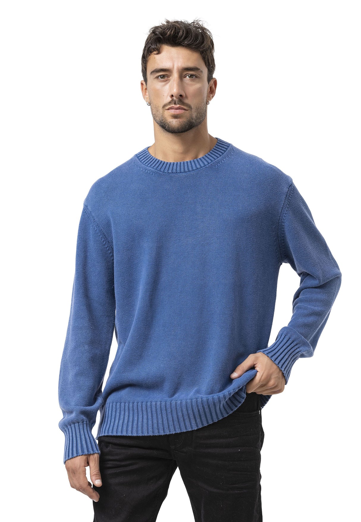 CP289 Erkek yuvarlak yakalı pamuklu örme kazak