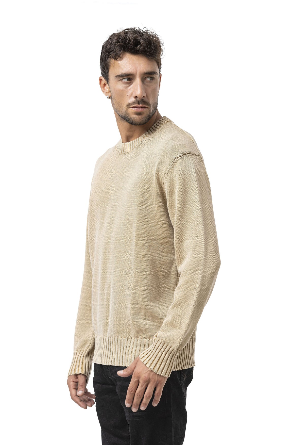 CP289 Erkek yuvarlak yakalı pamuklu örme kazak