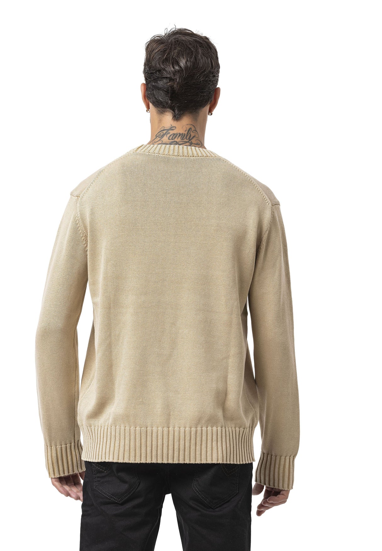 CP289 Erkek yuvarlak yakalı pamuklu örme kazak