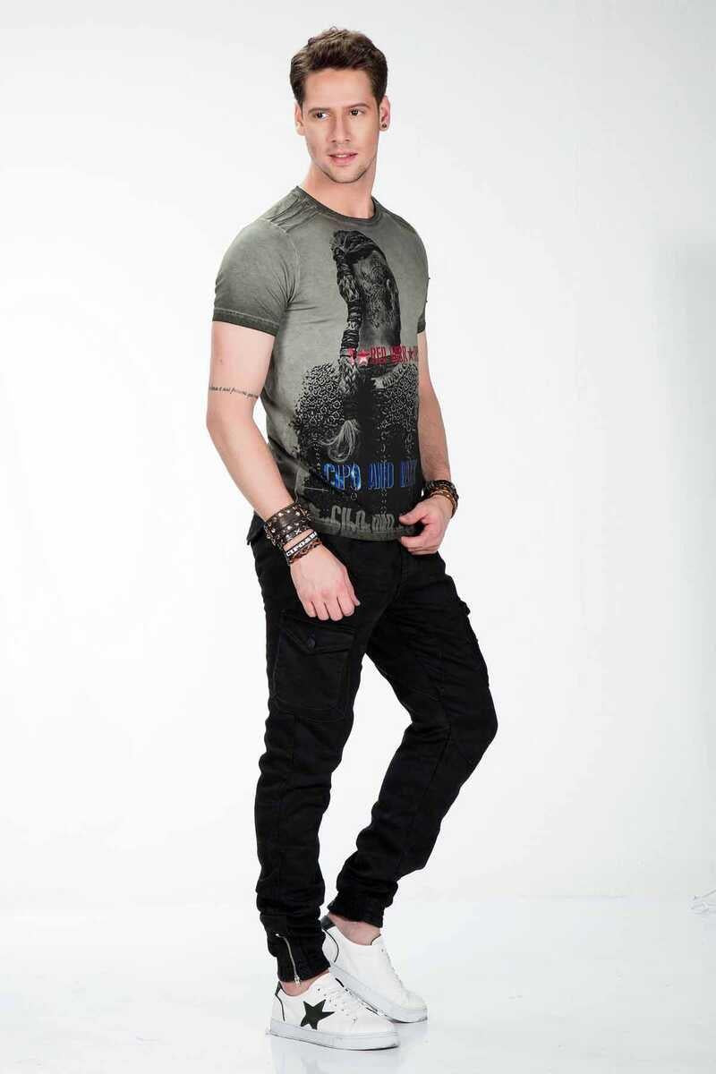 CT412 Viking Savaşcı Baskılı Slim Fit Erkek Tişört