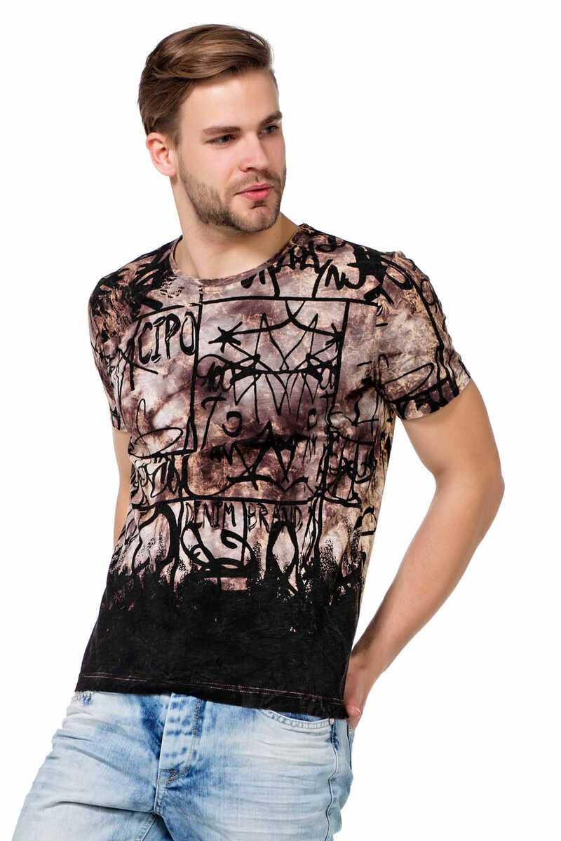 CT456 Yıkamalı Desenli Yazılı Erkek