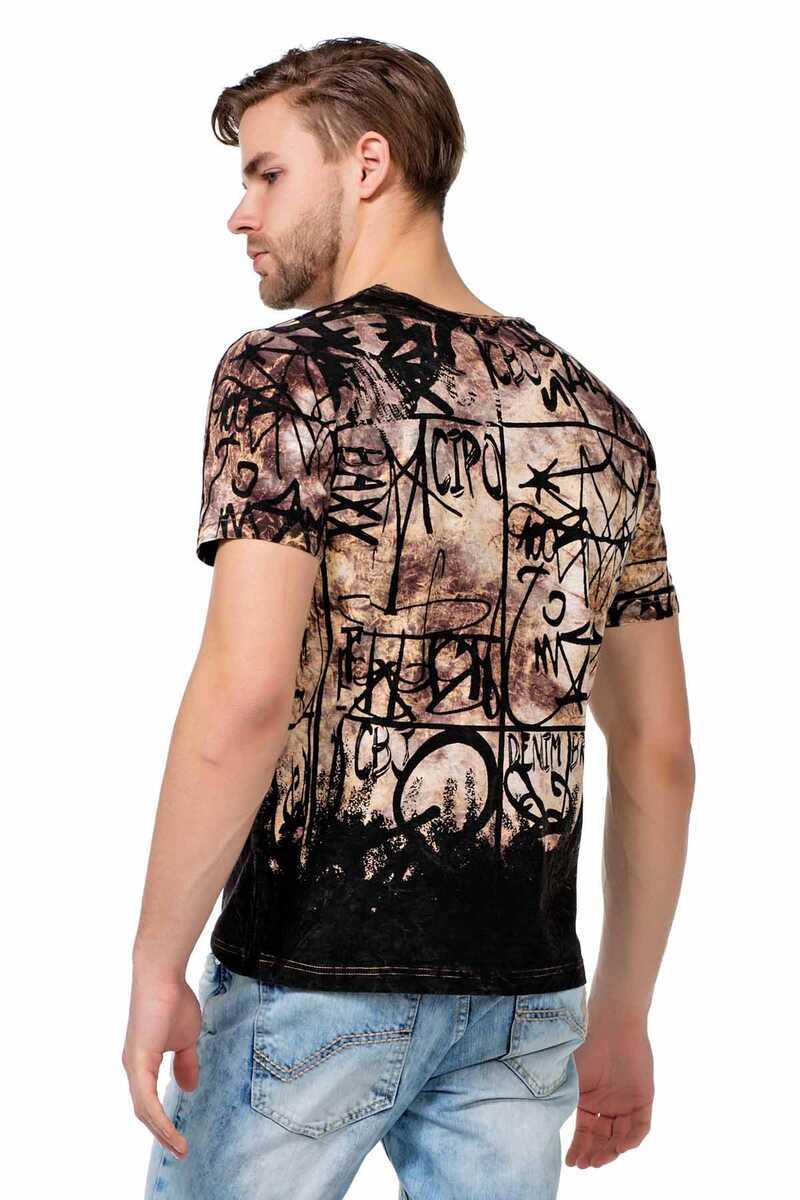 CT456 Yıkamalı Desenli Yazılı Erkek