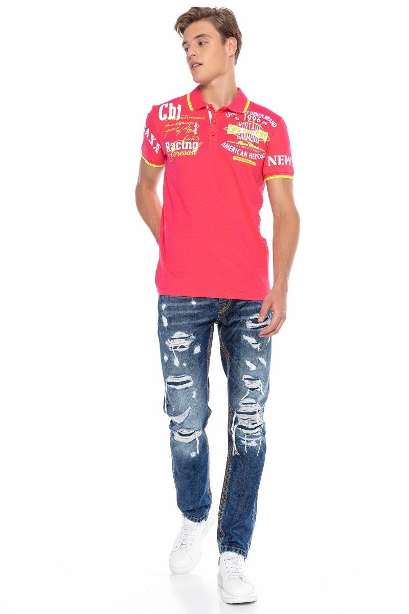 CT603 Baskılı Slim Erkek Polo Yaka Tişört