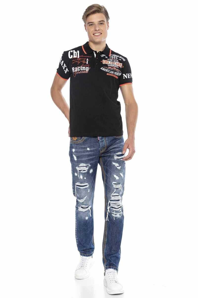 CT603 Baskılı Slim Erkek Polo Yaka Tişört