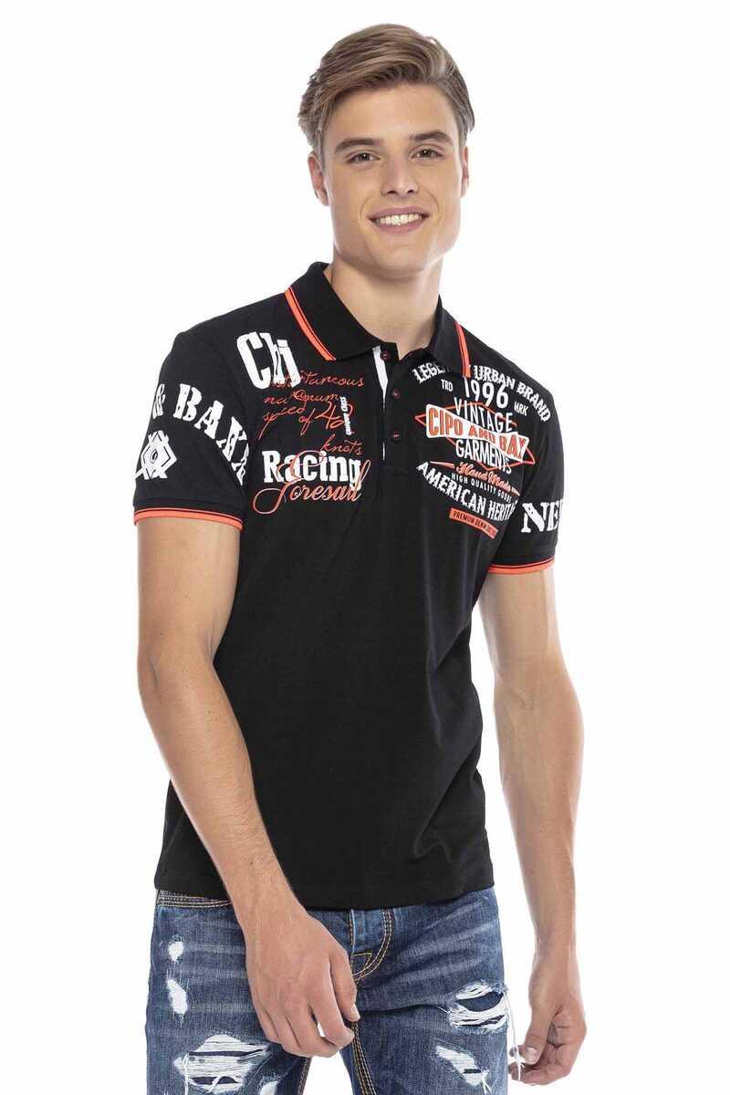 CT603 Baskılı Slim Erkek Polo Yaka Tişört