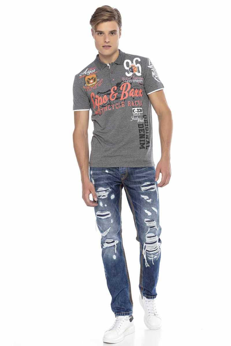 CT604 Armalı Slim Erkek Polo Yaka Tişört