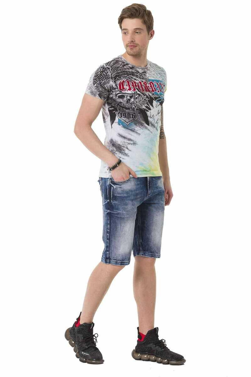 CT684 Kartal Desenli Kuru Kafa Renkli Tişört