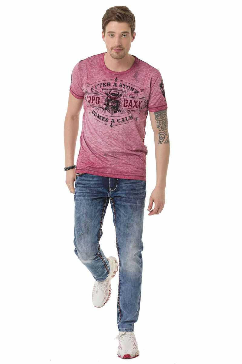 CT703 Ön ve Arkada Baskılı Tişört