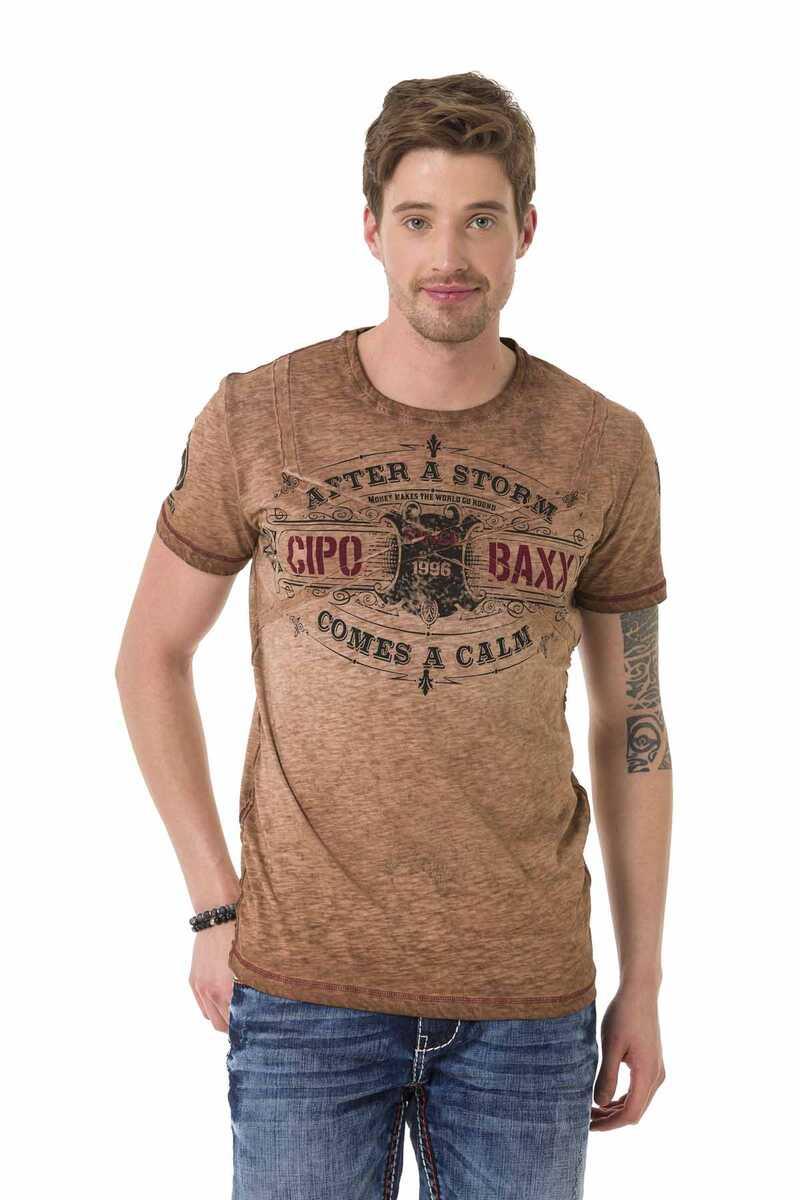 CT703 Ön ve Arkada Baskılı Tişört