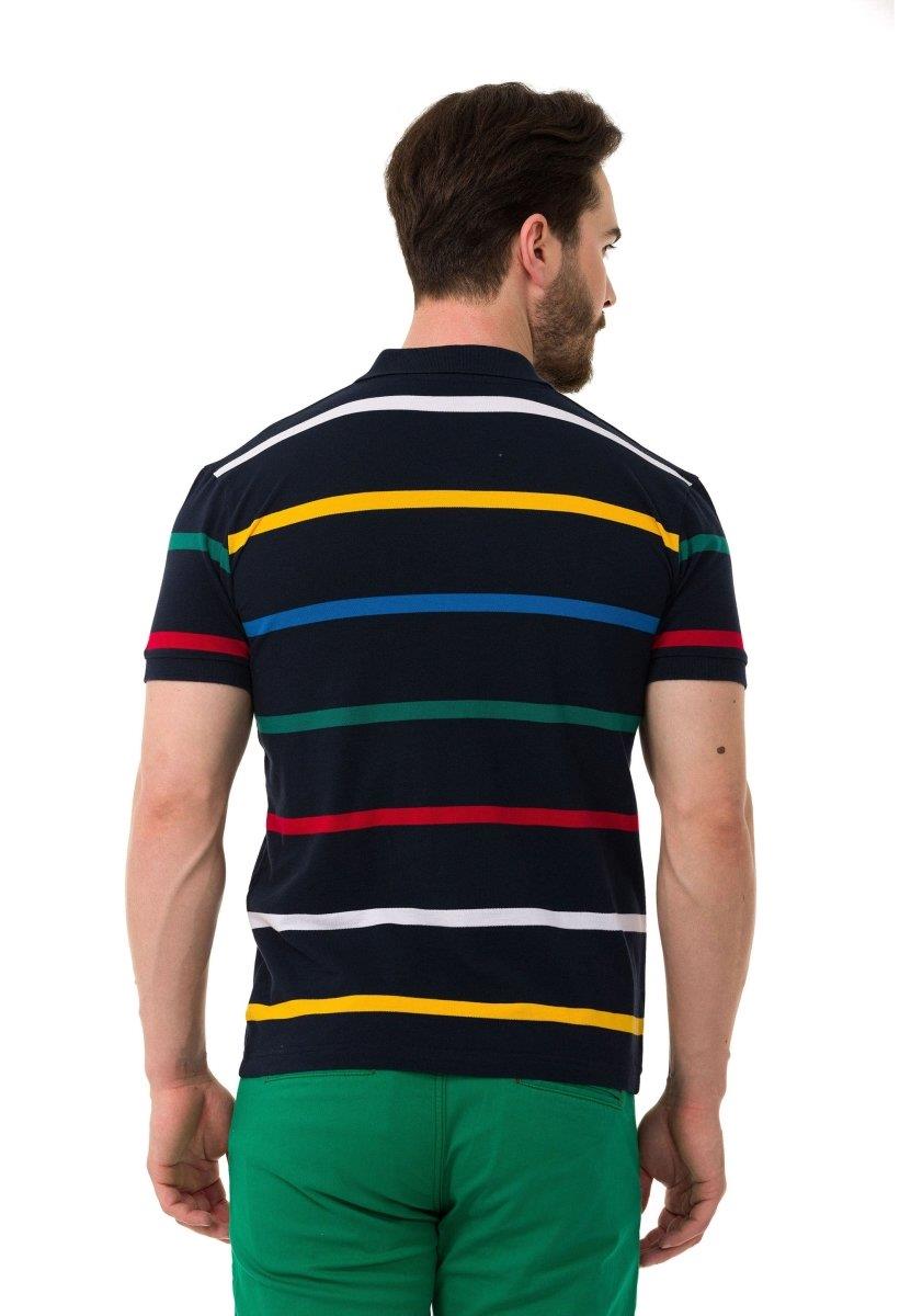 Çizgili Polo Yaka Erkek Basic Tişört CT749