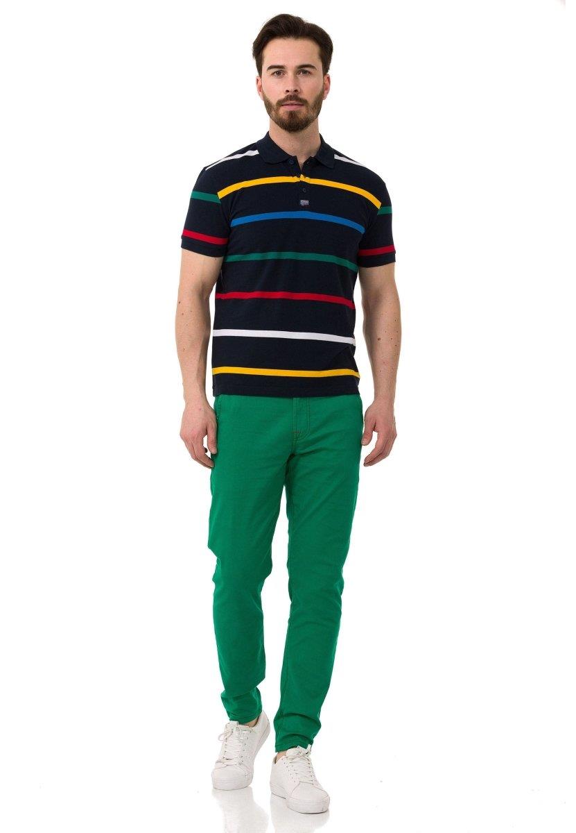 Çizgili Polo Yaka Erkek Basic Tişört CT749