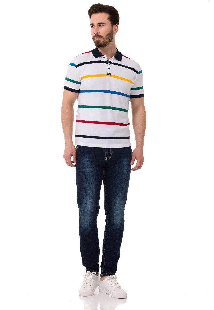 Çizgili Polo Yaka Erkek Basic Tişört CT749