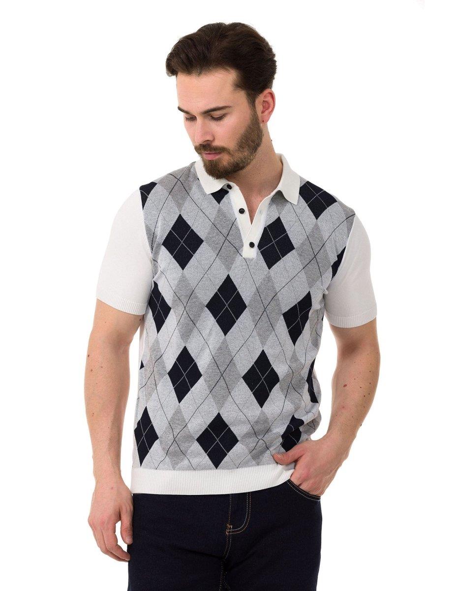 CT753 Diamond-Knit Luxury Polo Shirt for Modern Gents