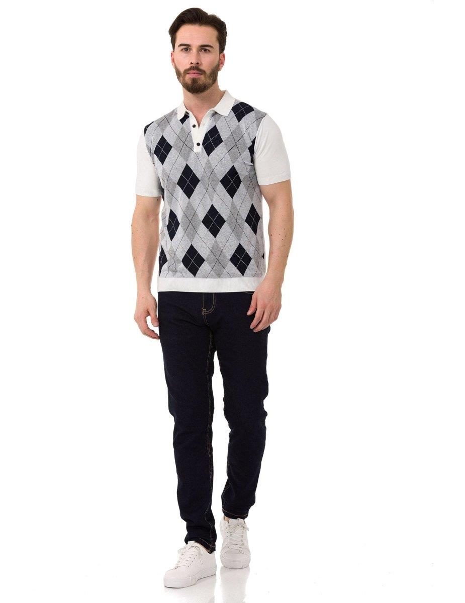 CT753 Diamond-Knit Luxury Polo Shirt for Modern Gents