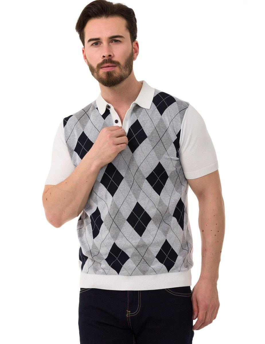 CT753 Diamond-Knit Luxury Polo Shirt for Modern Gents