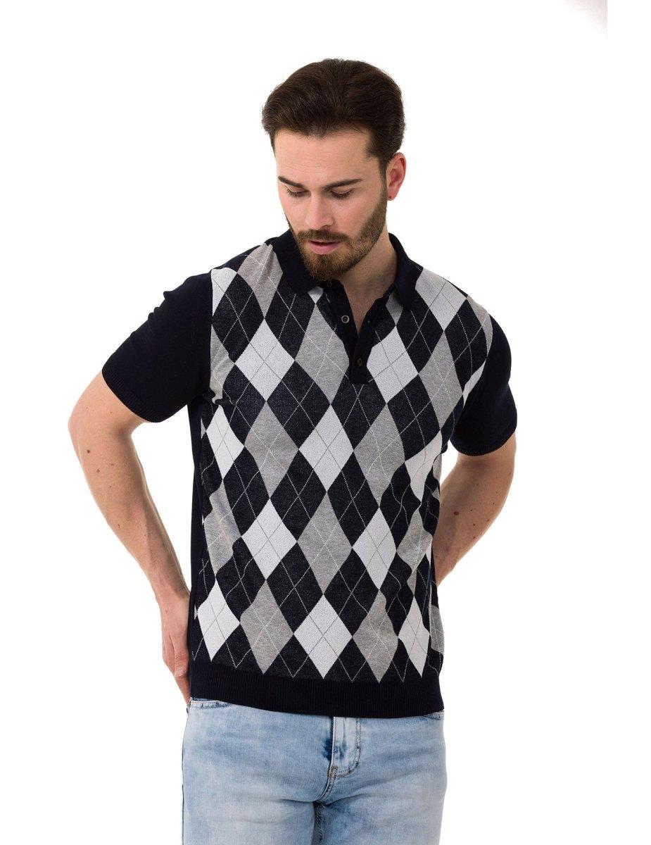CT753 Diamond-Knit Luxury Polo Shirt for Modern Gents