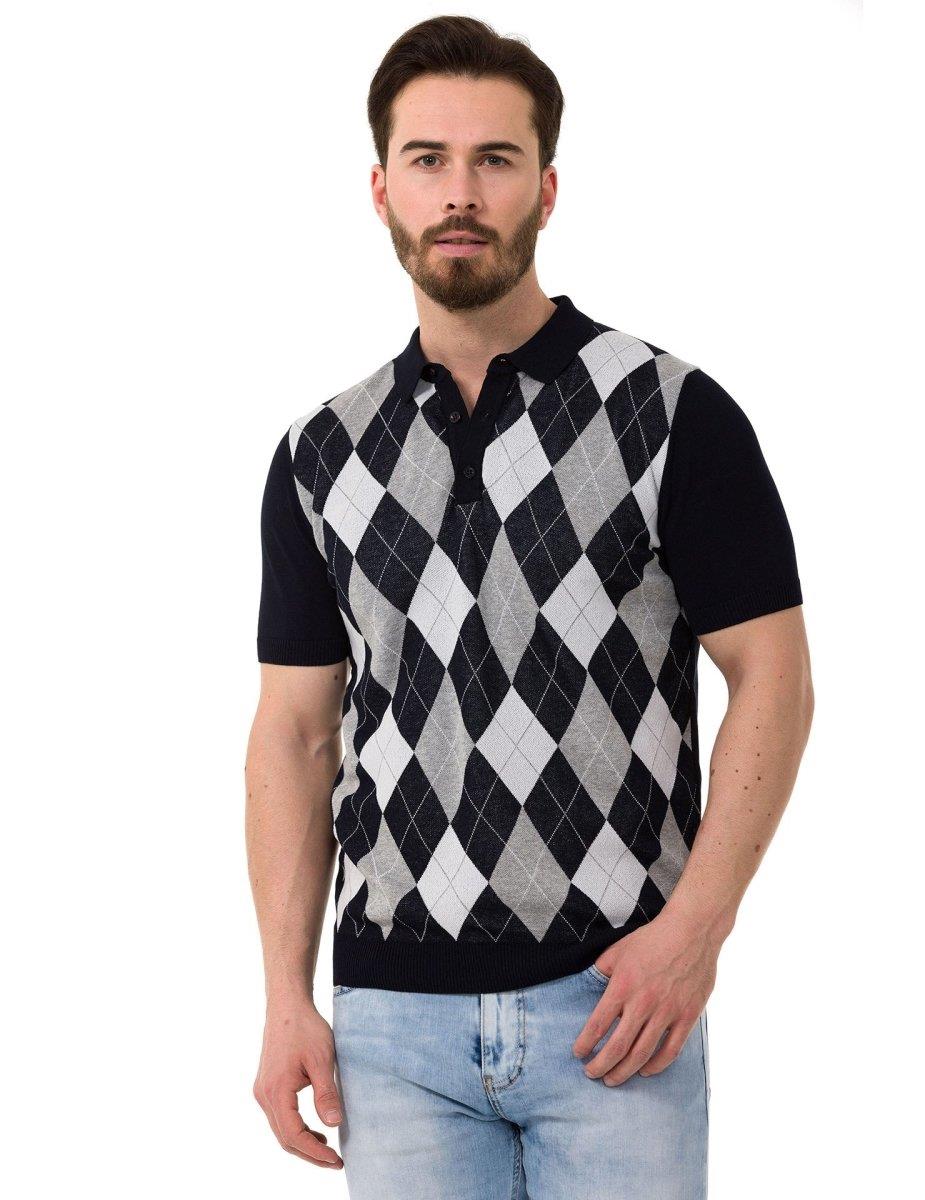 CT753 Diamond-Knit Luxury Polo Shirt for Modern Gents
